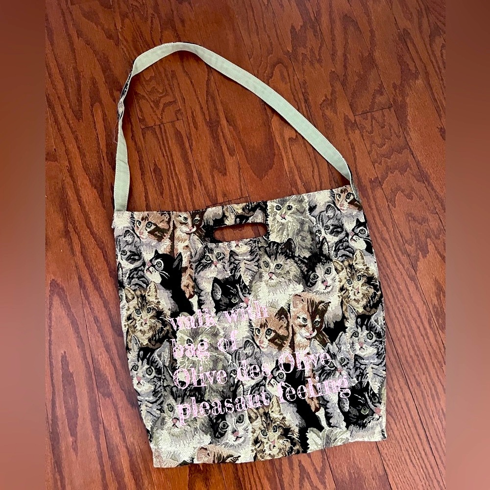 Olive des olive Cat jacquard bag 🐈